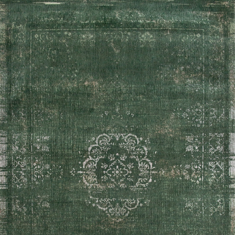 6 x 8 Gray & Green Medallion Non Skid Rug