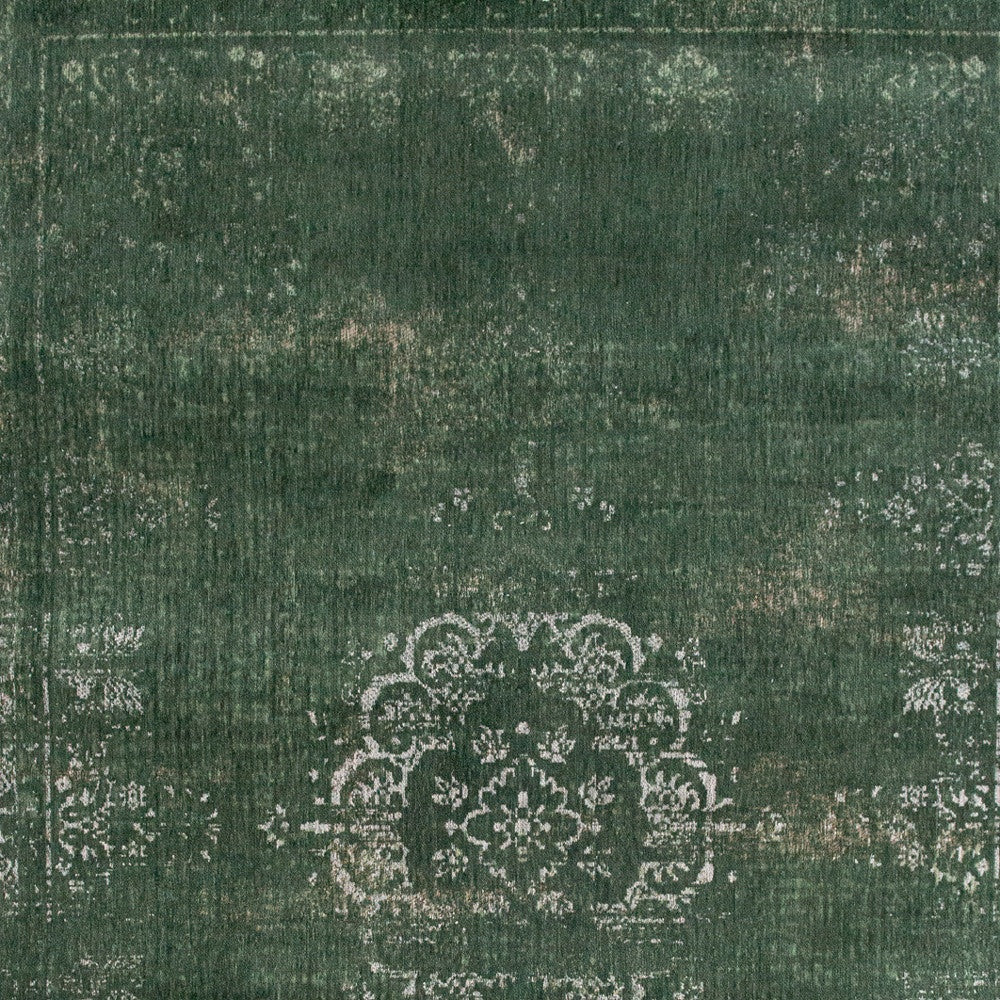 7 x 9 Gray & Green Medallion Non Skid Rug