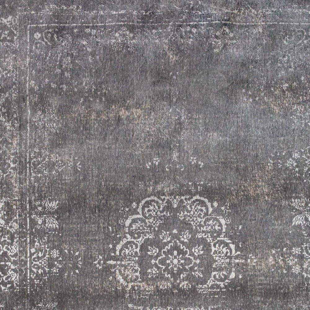 5 x 7 Gray Medallion Non Skid Rug