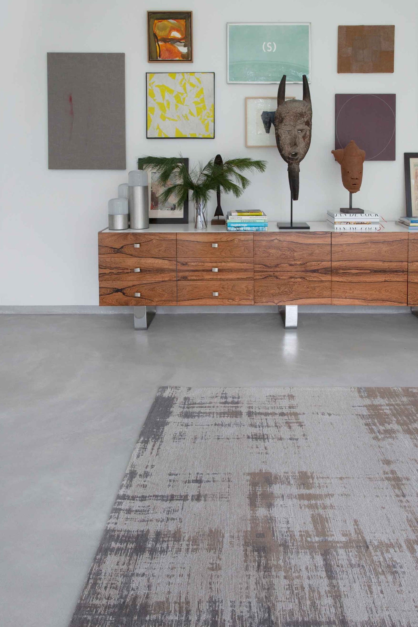 6 x 8 Gray & Beige Non Skid Rug