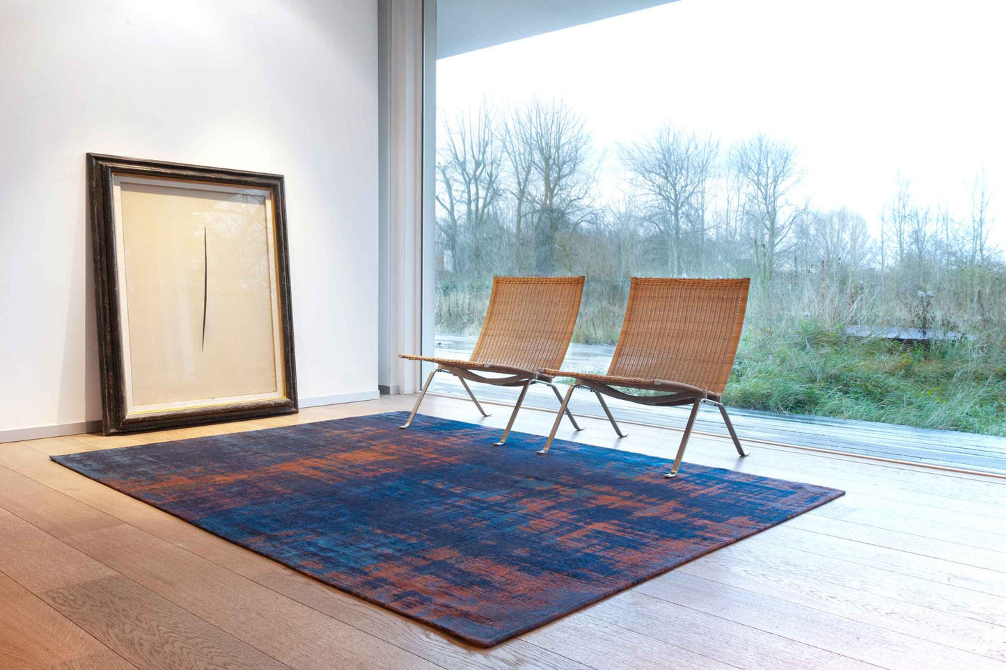 5 x 7 Blue & Brown Non Skid Rug