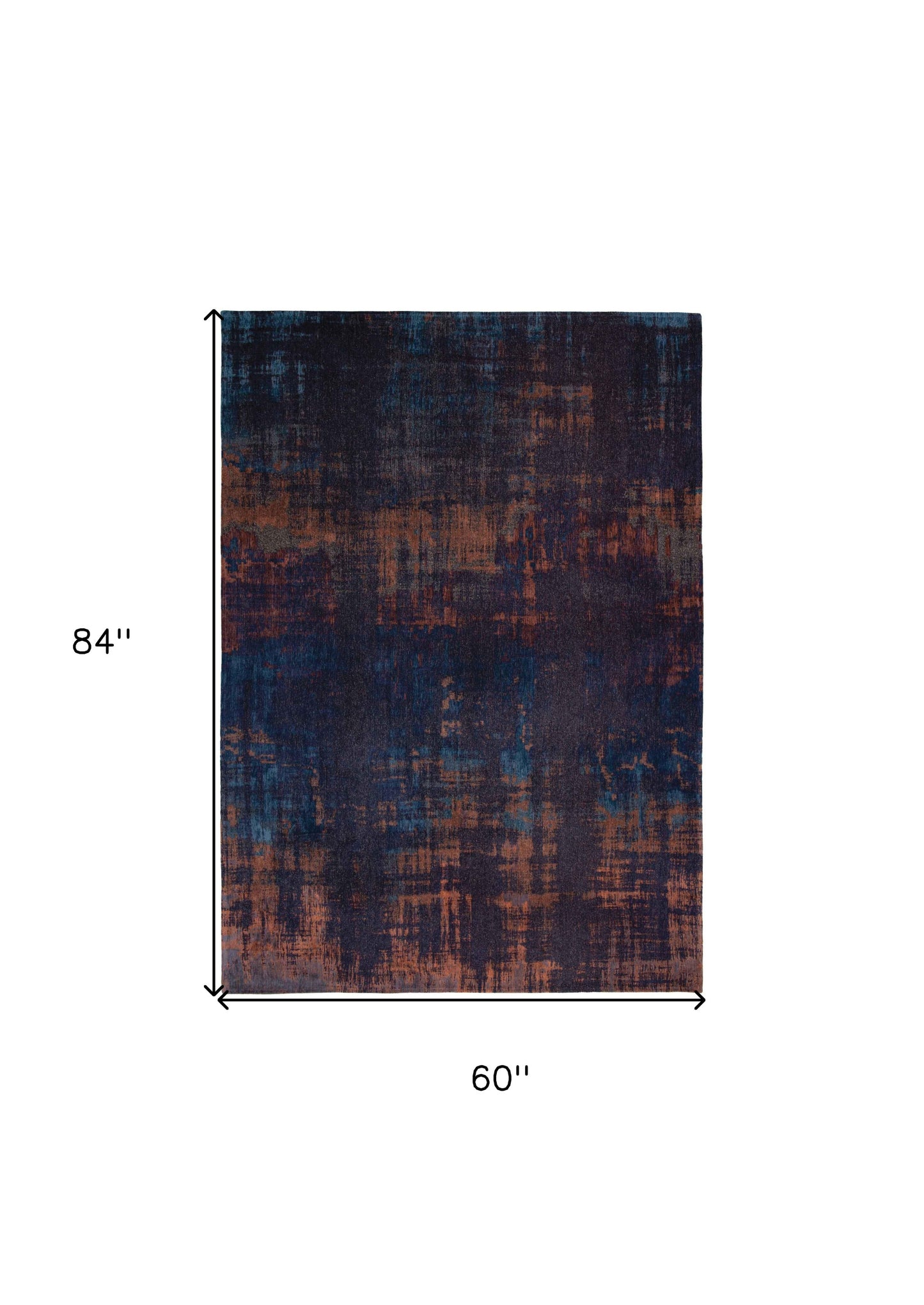 6 x 8 Blue & Brown Non Skid Rug
