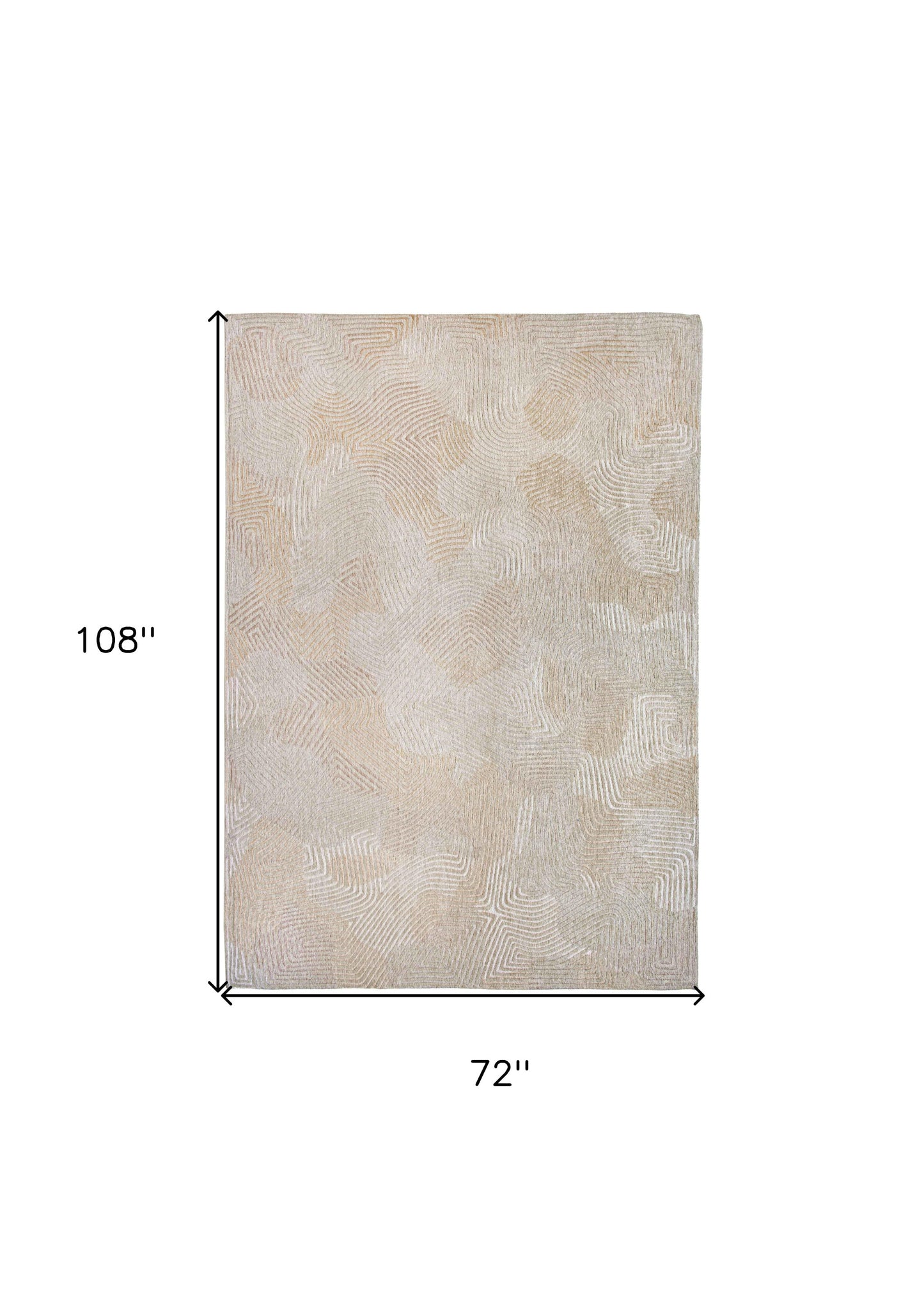 7 x 9 Beige & White Non Skid Rug