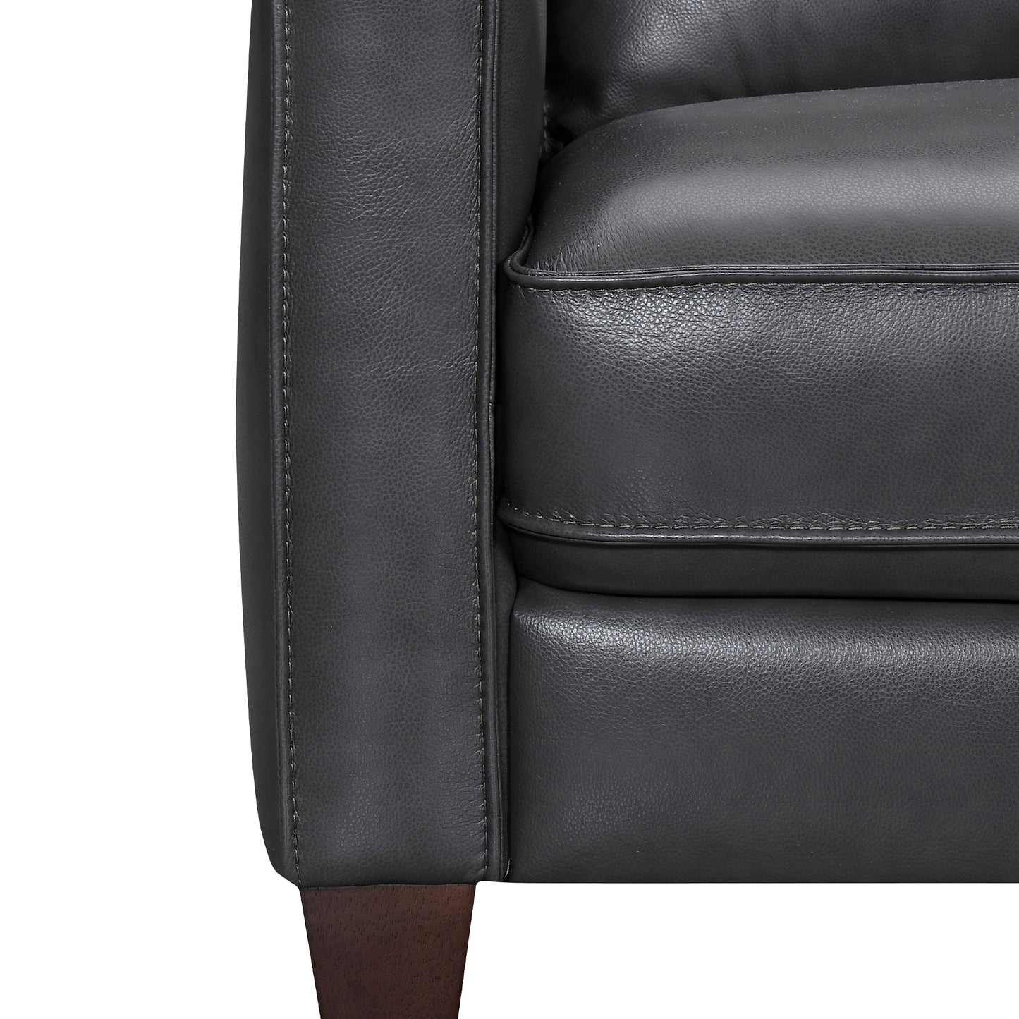 Black Leather L Shaped 3 Piece Sectional