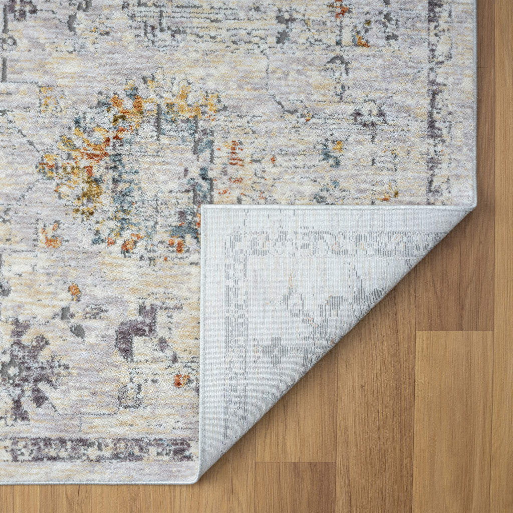 8 x 10 Ivory & Blue Floral Rug