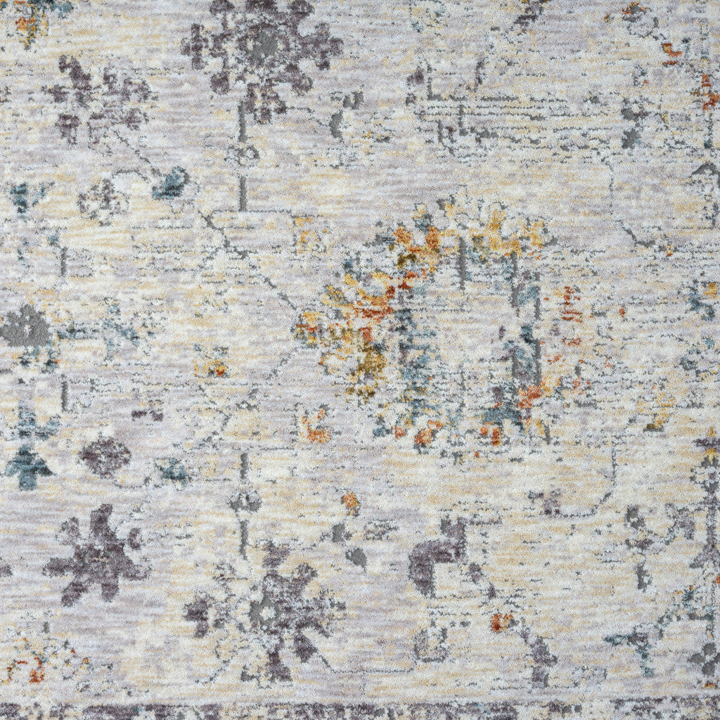 8 x 10 Ivory & Blue Floral Rug