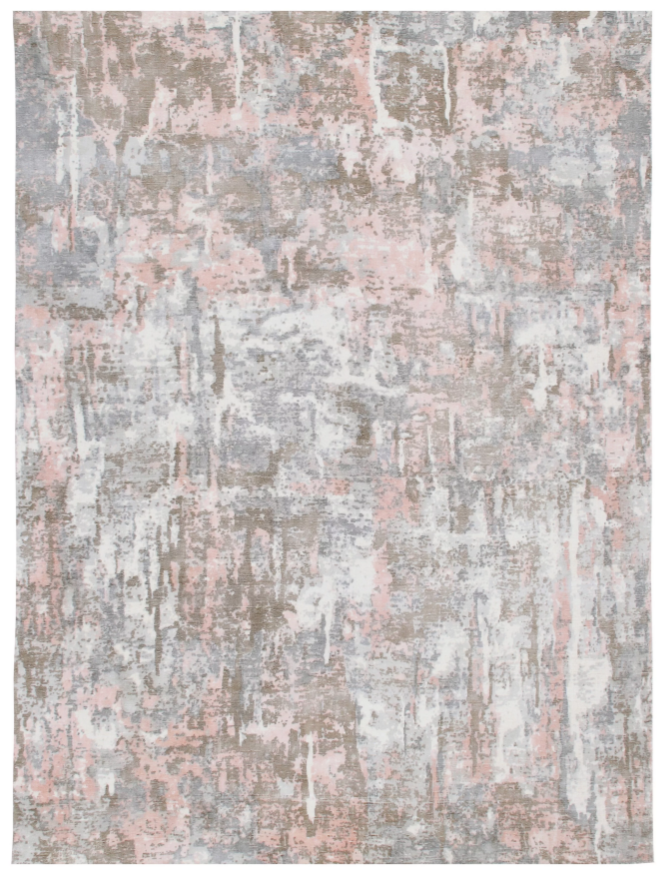 9 x 12 Gray & Pink Hand Loomed Rug