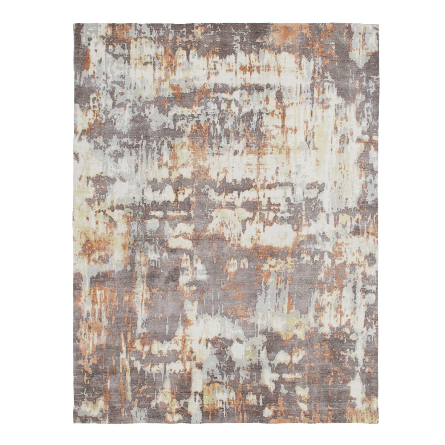 8 x 10 Brown & Tan Wool Blend Hand Loomed Rug