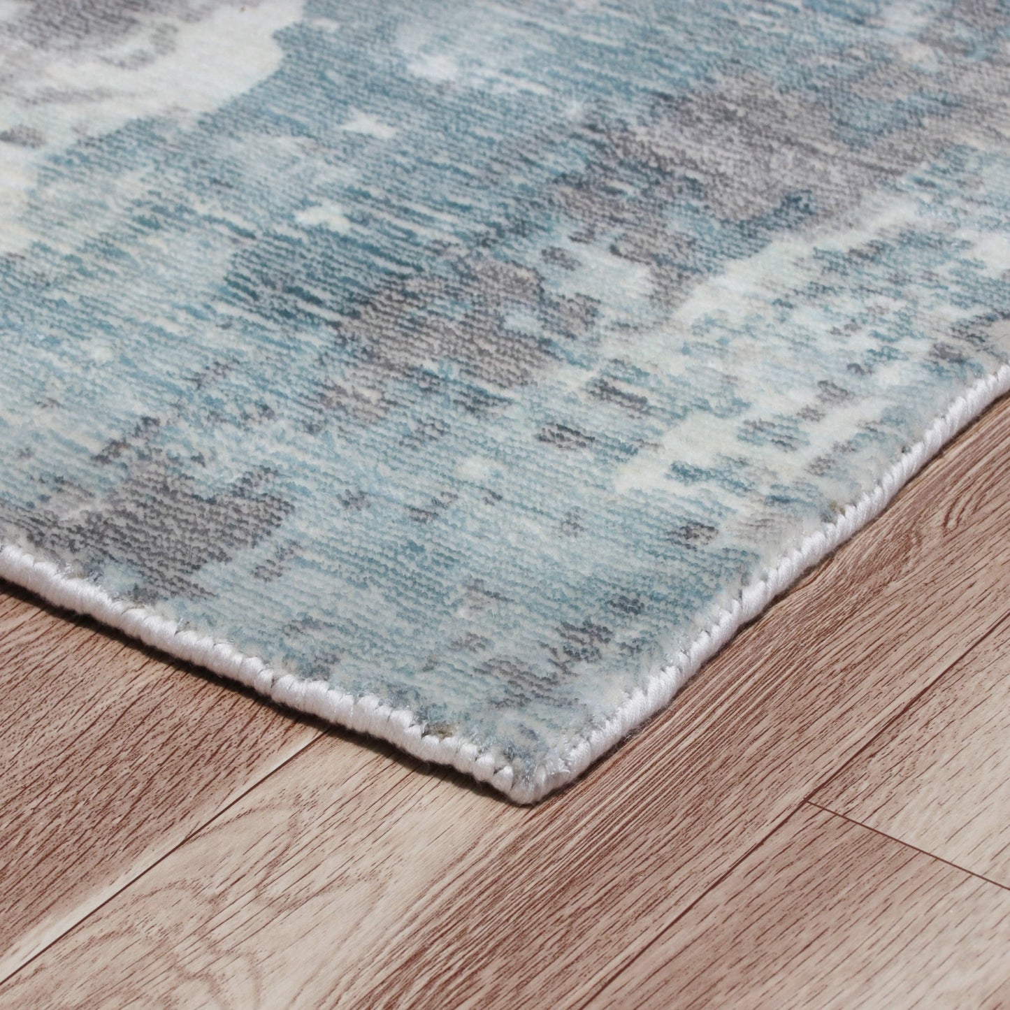 9 x 12 Ivory Blue & Gray Wool Blend Hand Loomed Rug