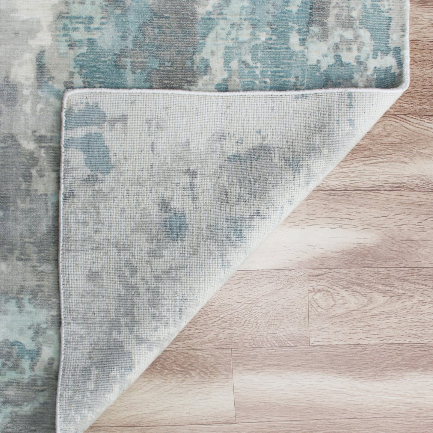 9 x 12 Ivory Blue & Gray Wool Blend Hand Loomed Rug