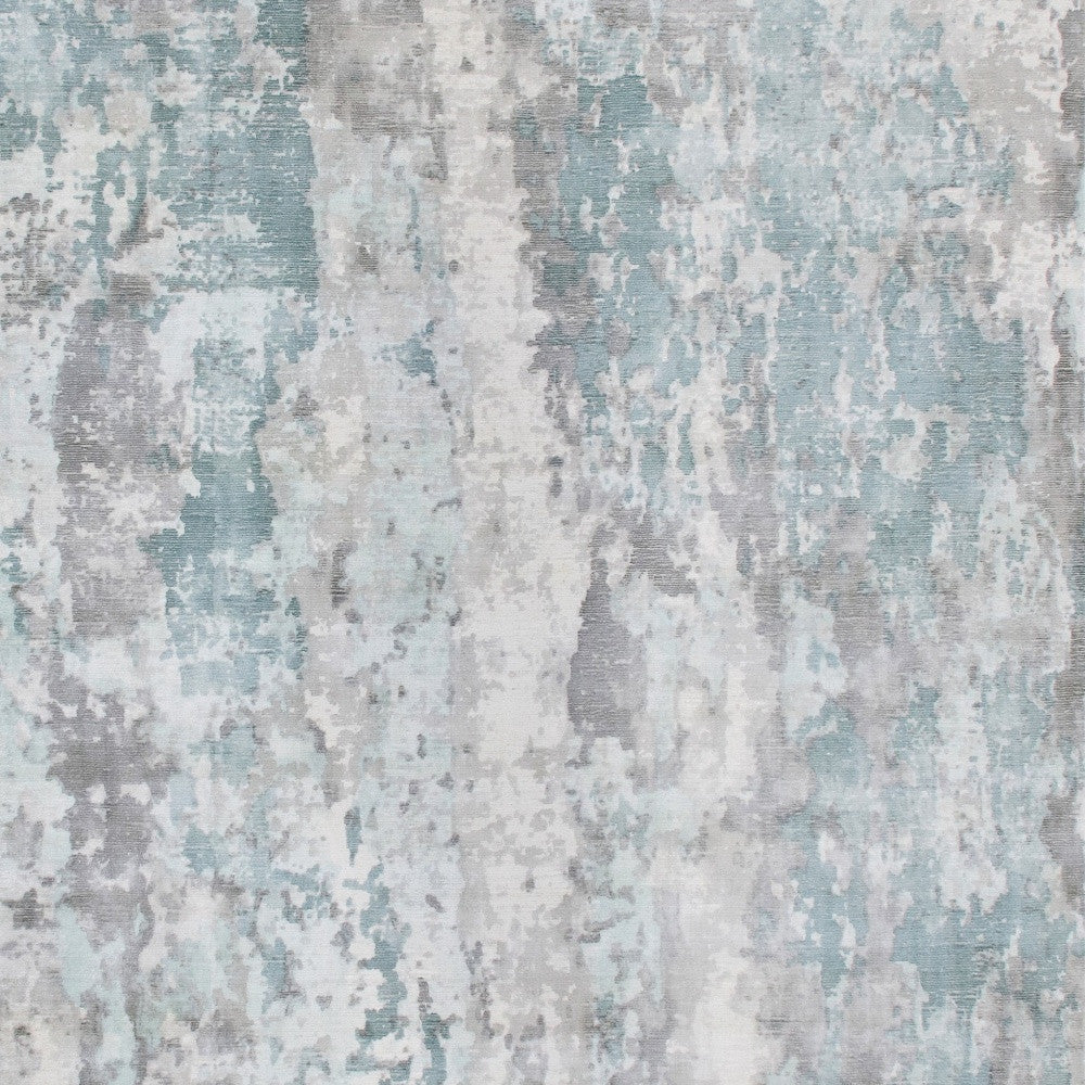 9 x 12 Ivory Blue & Gray Wool Blend Hand Loomed Rug