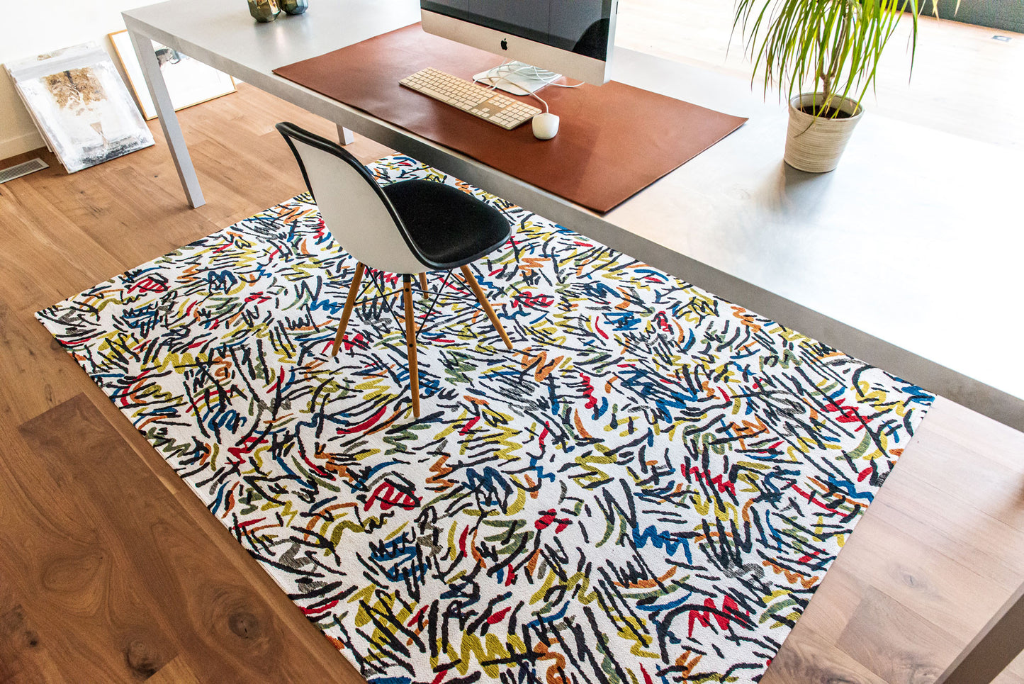 5 x 7 White Non Skid Rug