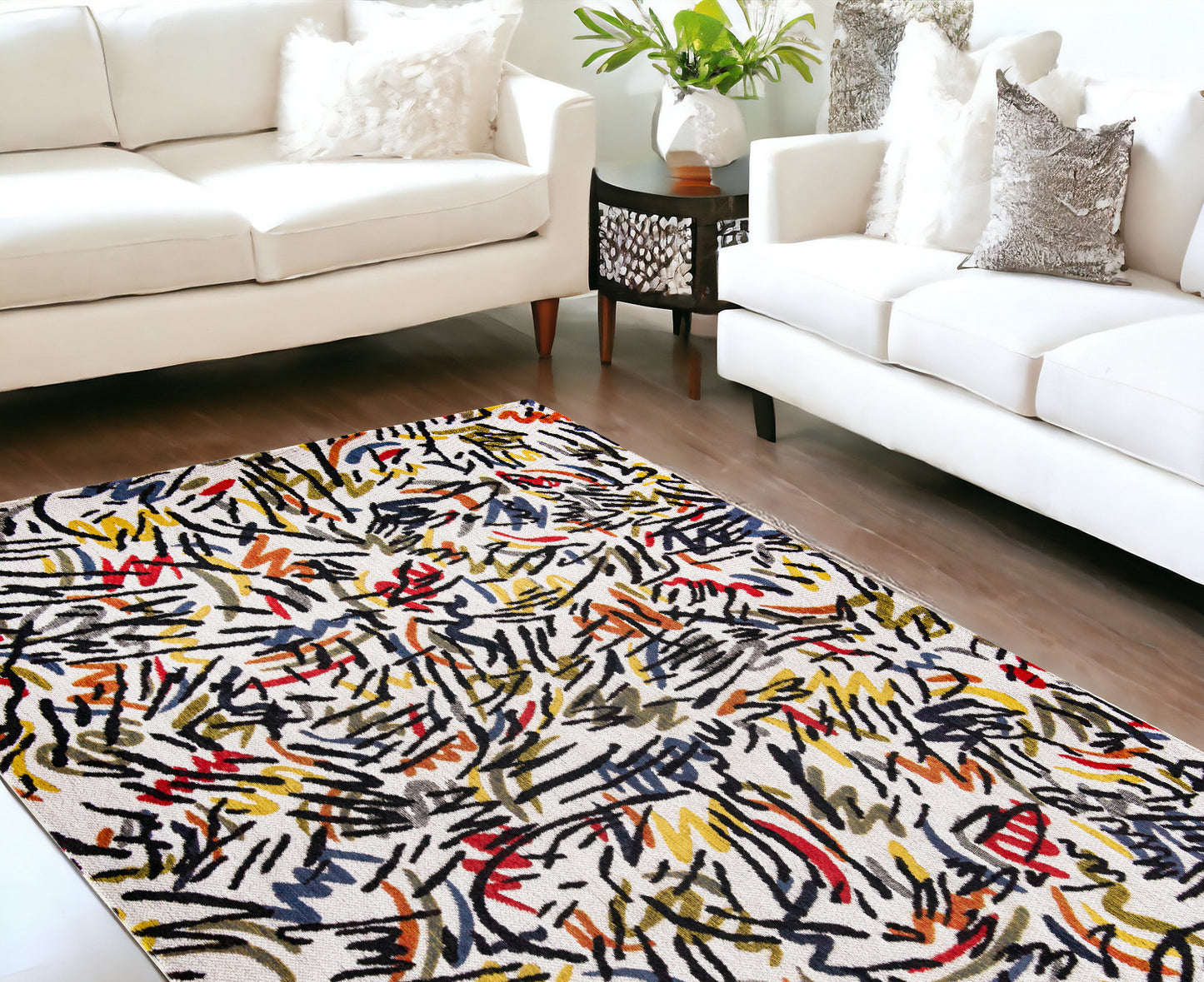 7 x 9 White Non Skid Rug