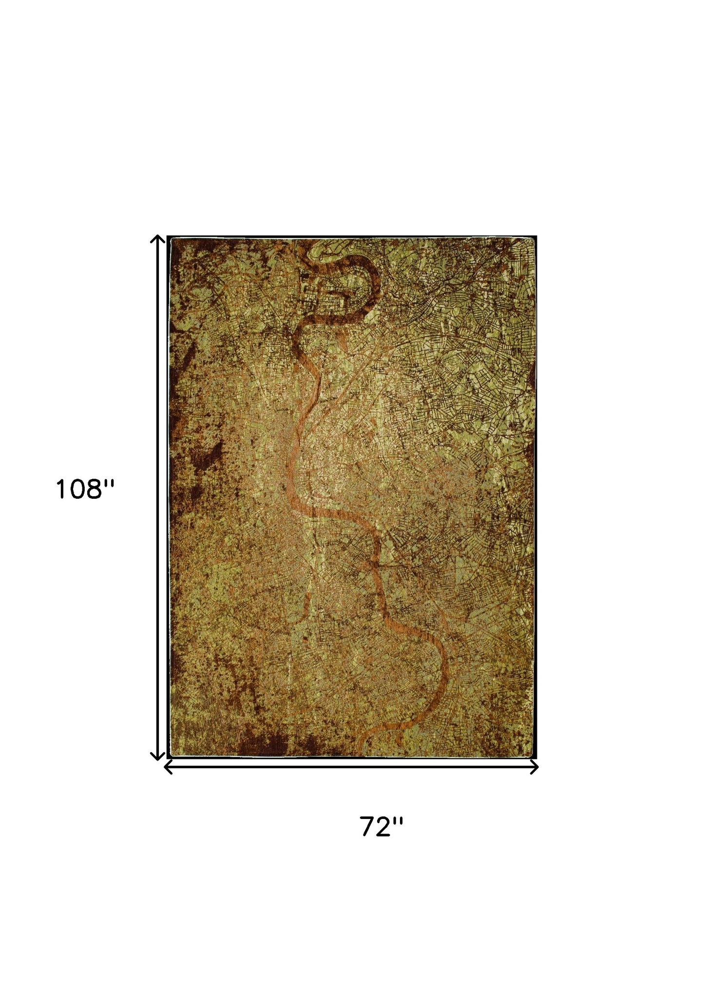 7 x 9 Green & Brown Non Skid Rug