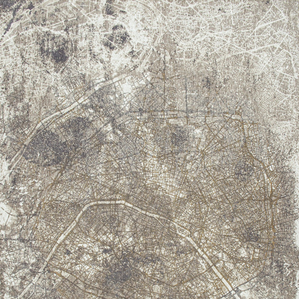 5 x 7 Gray & White Non Skid Rug