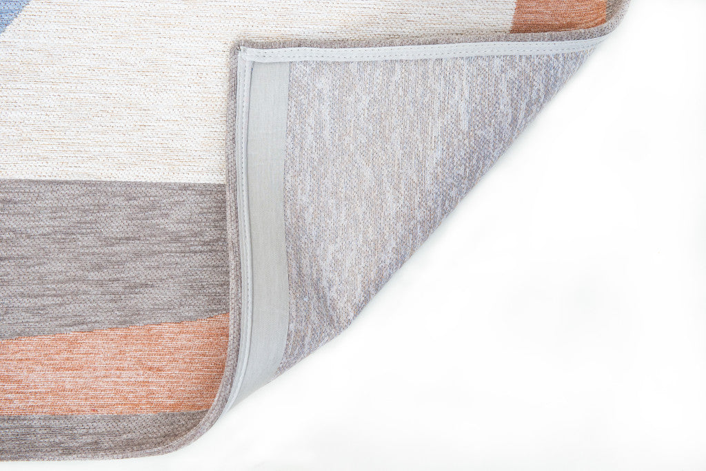 5 x 7 Blue & Gray Non Skid Rug