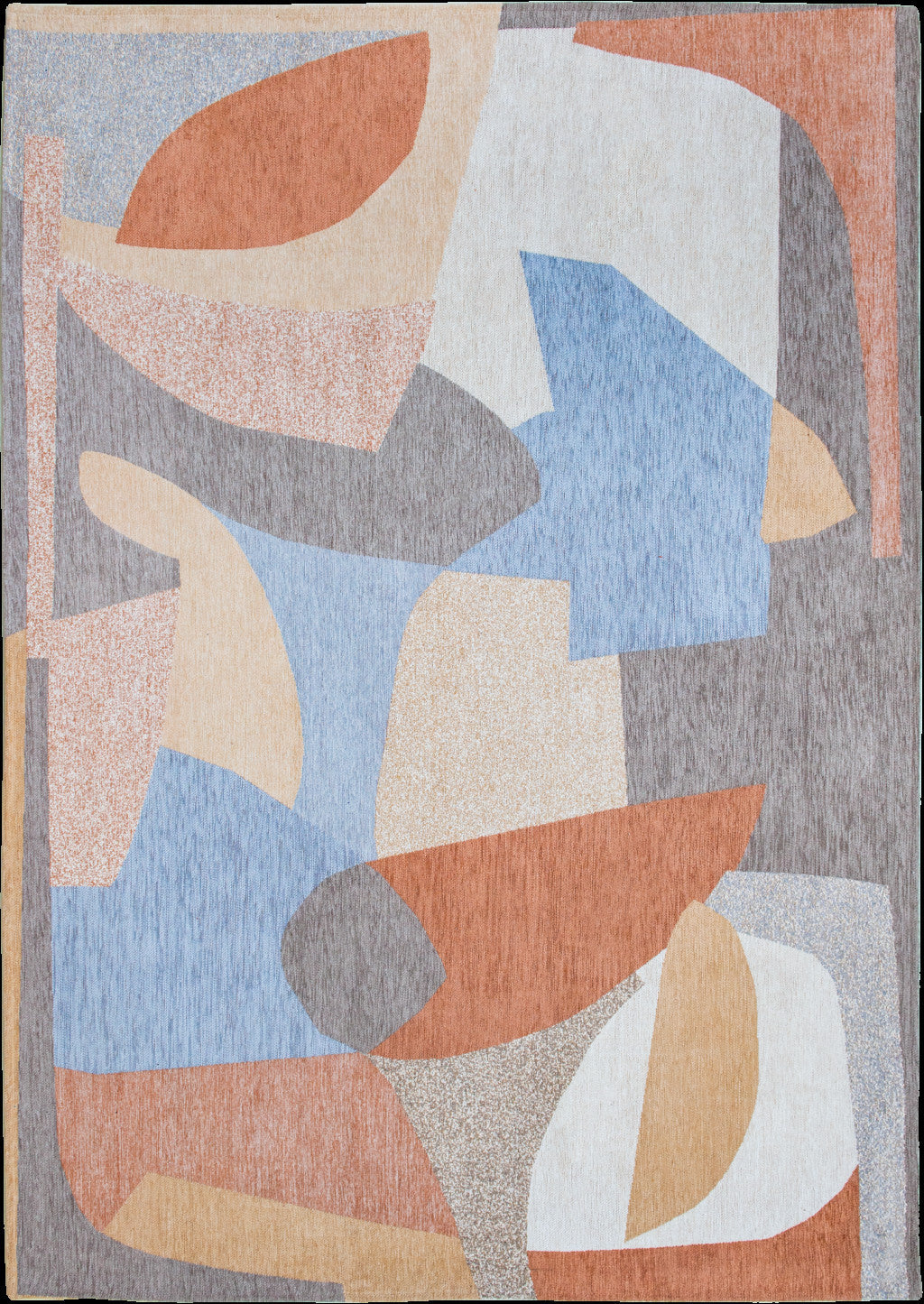 6 x 8 Blue & Gray Non Skid Rug