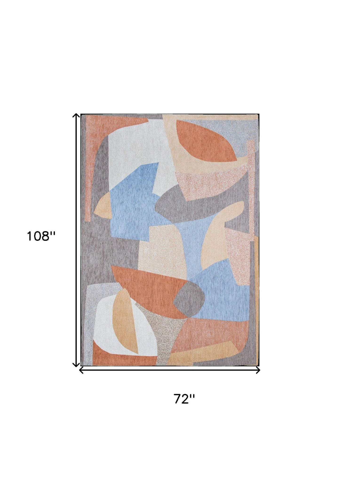 7 x 9 Blue & Gray Non Skid Rug