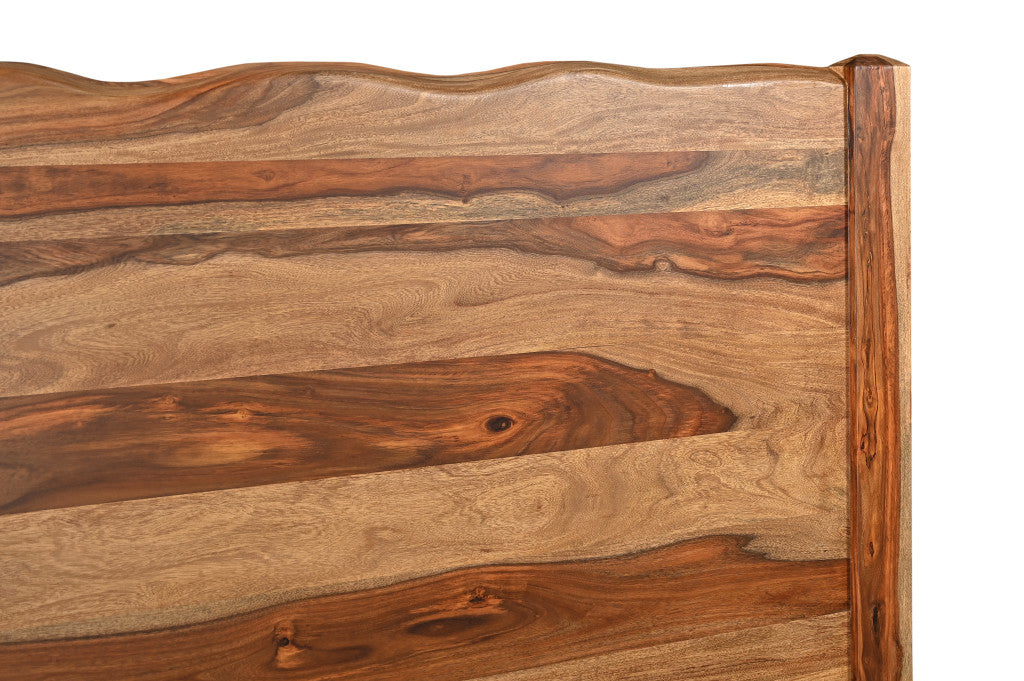 Brown Live Edge Solid Wood Bed Frame