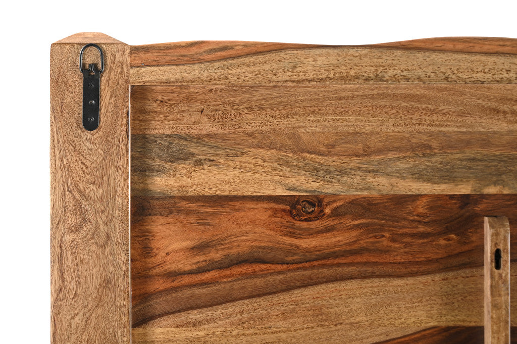 Brown Live Edge Solid Wood Bed Frame