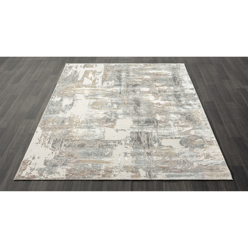 8 x 10 Gray & Beige Rug
