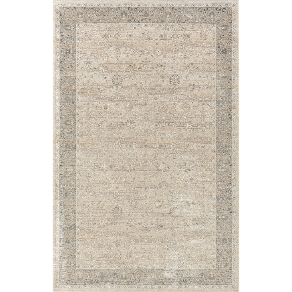 8 x 10 Beige & Ivory Floral Rug