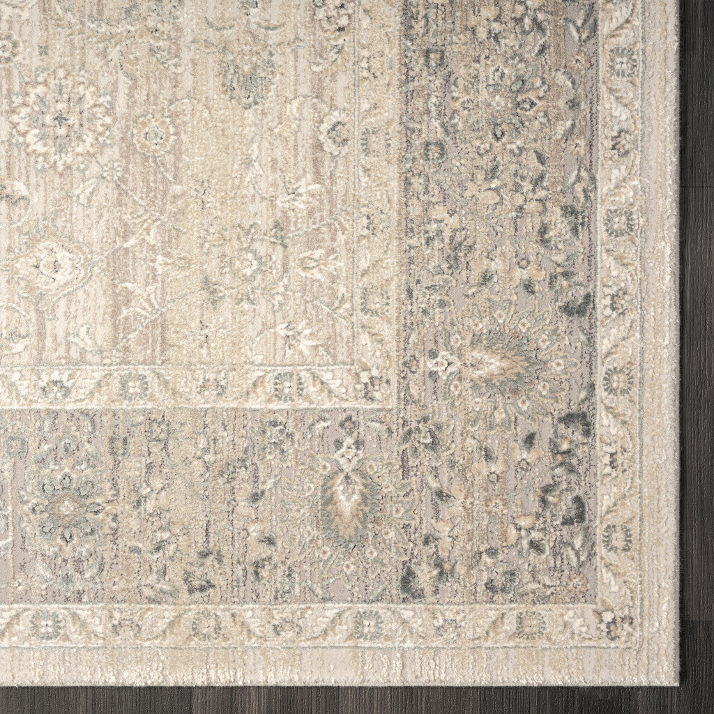 8 x 10 Beige & Ivory Floral Rug