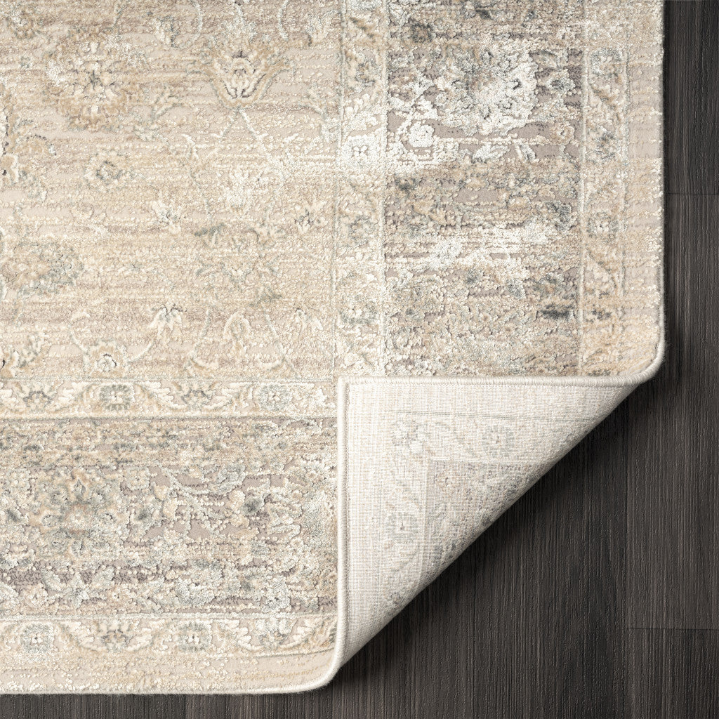 8 x 10 Beige & Ivory Floral Rug