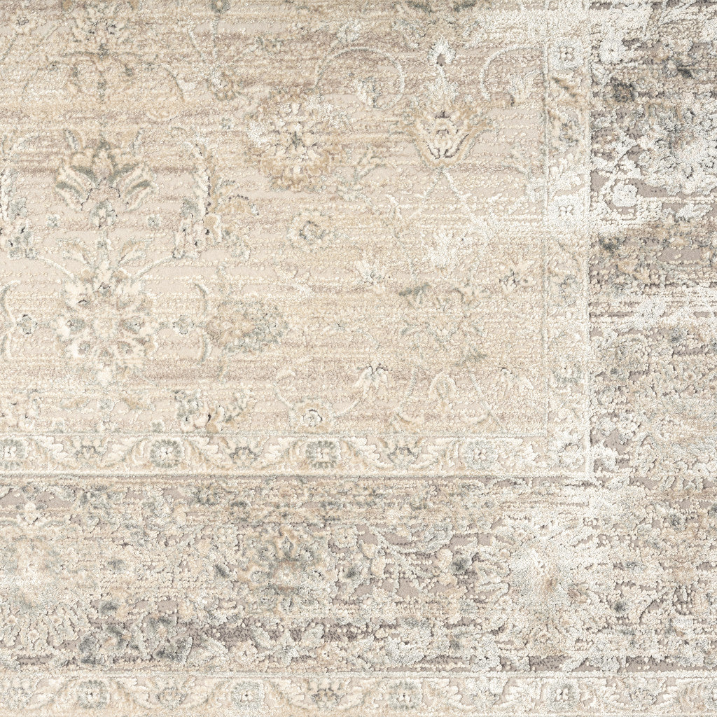 8 x 10 Beige & Ivory Floral Rug