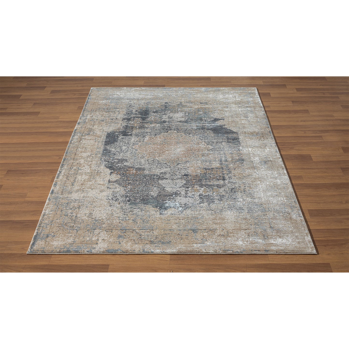 9 x 12 Beige & Gray Medallion Rug
