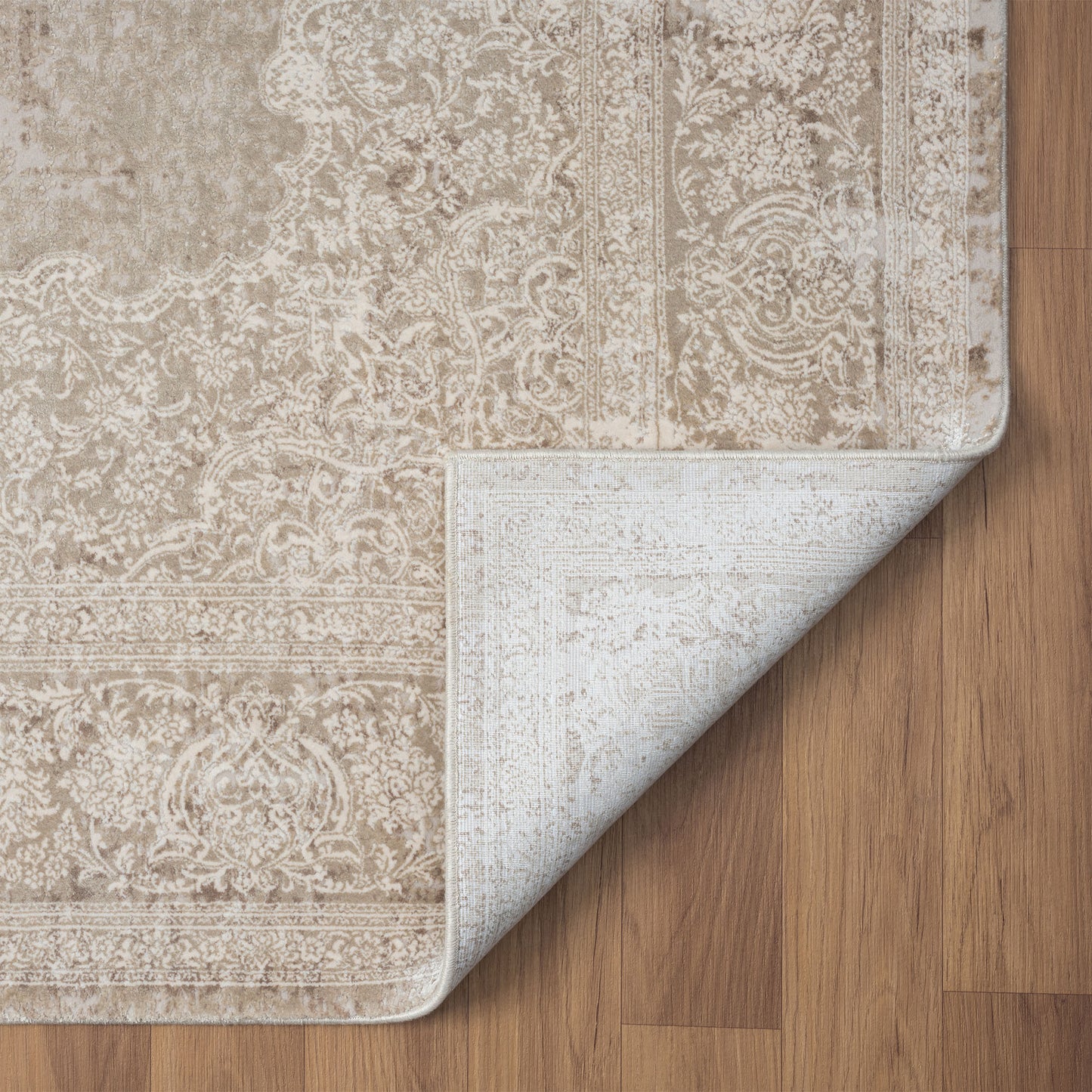12 x 15 Beige & Ivory Medallion Rug