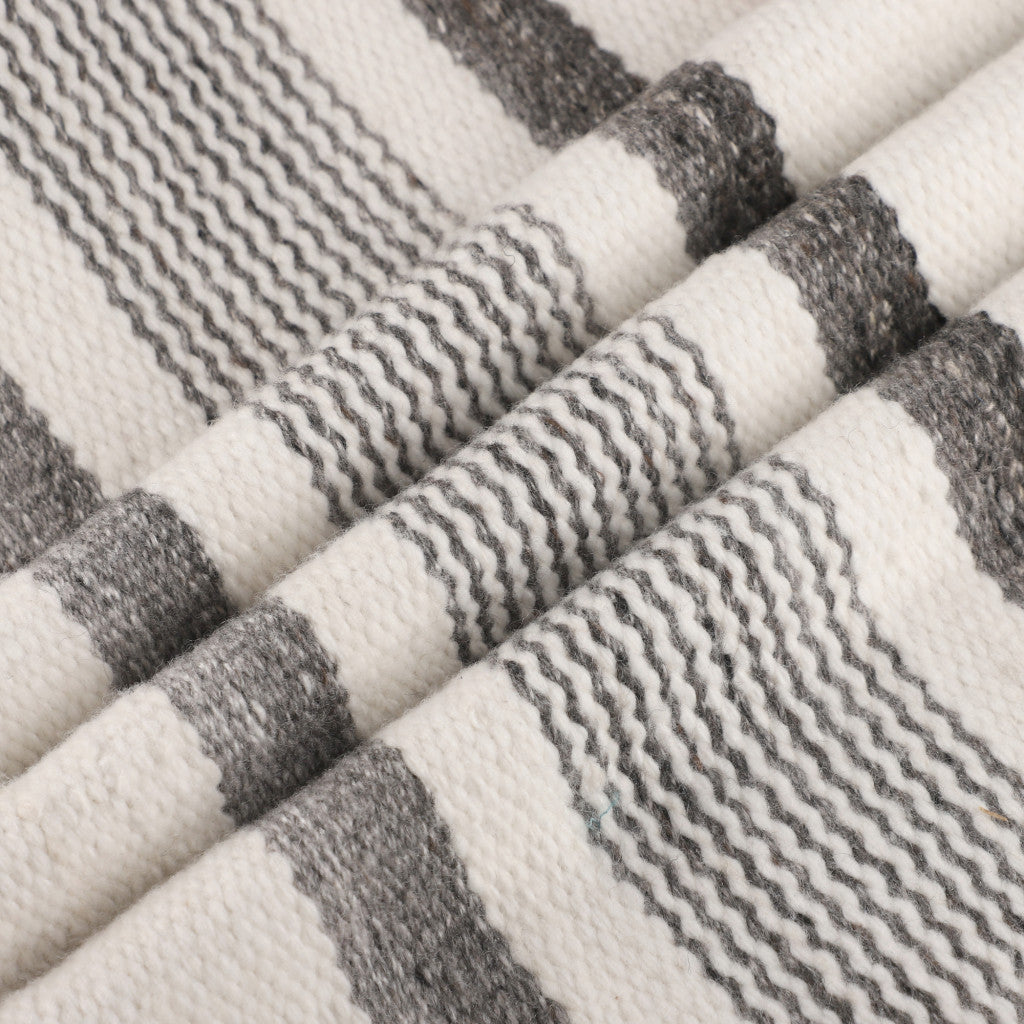 Black Gray & White Striped Pillow
