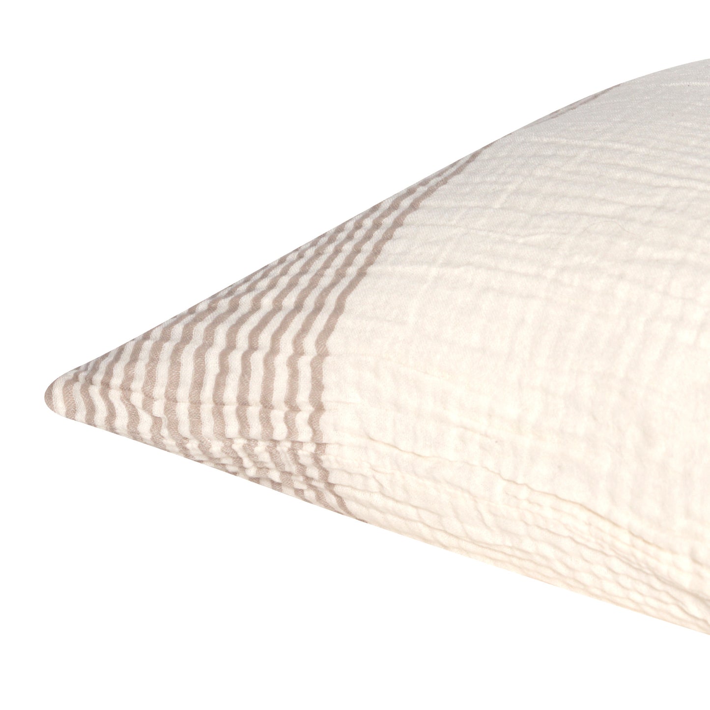 Beige & Ivory Striped Cotton Pillow