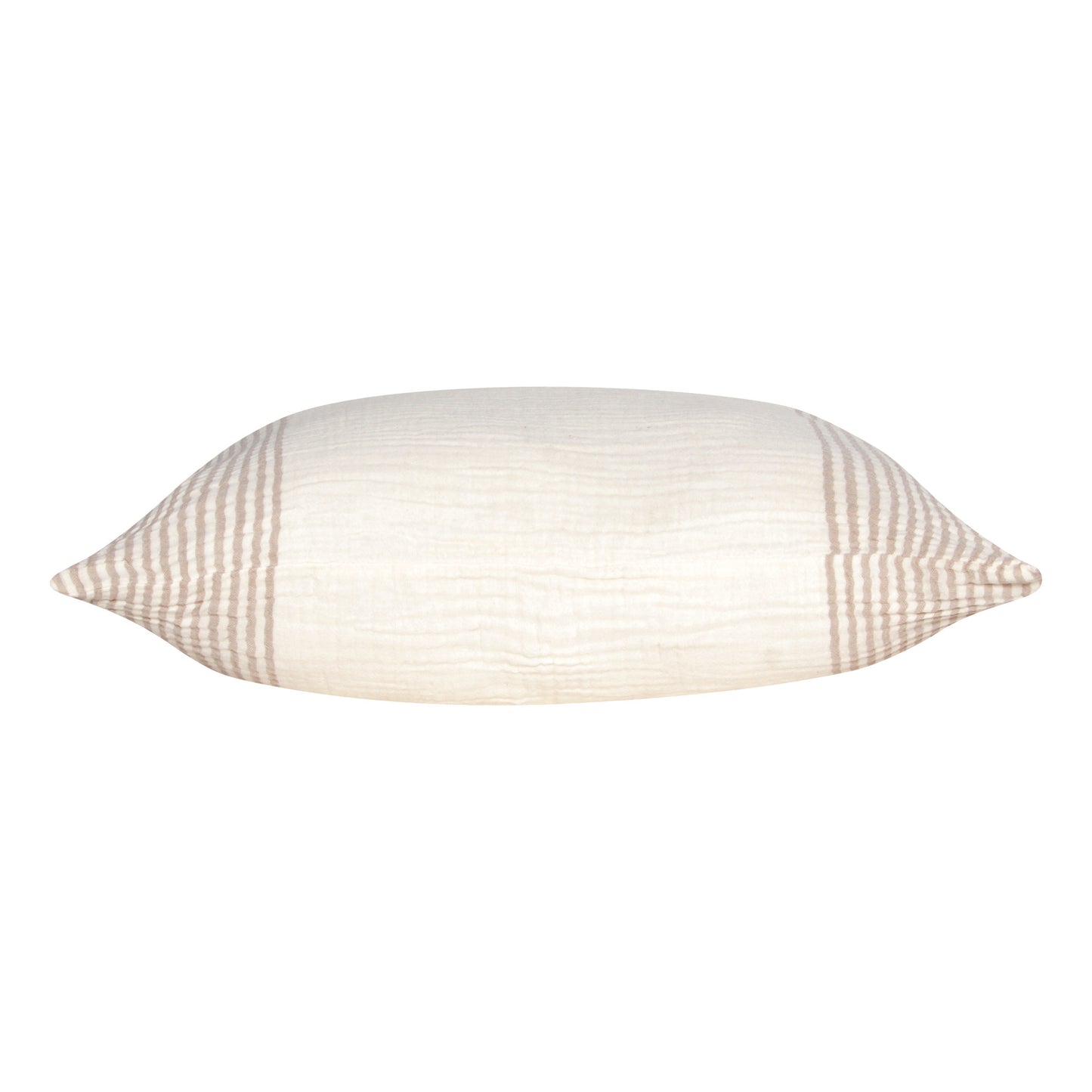 Beige & Ivory Striped Cotton Pillow