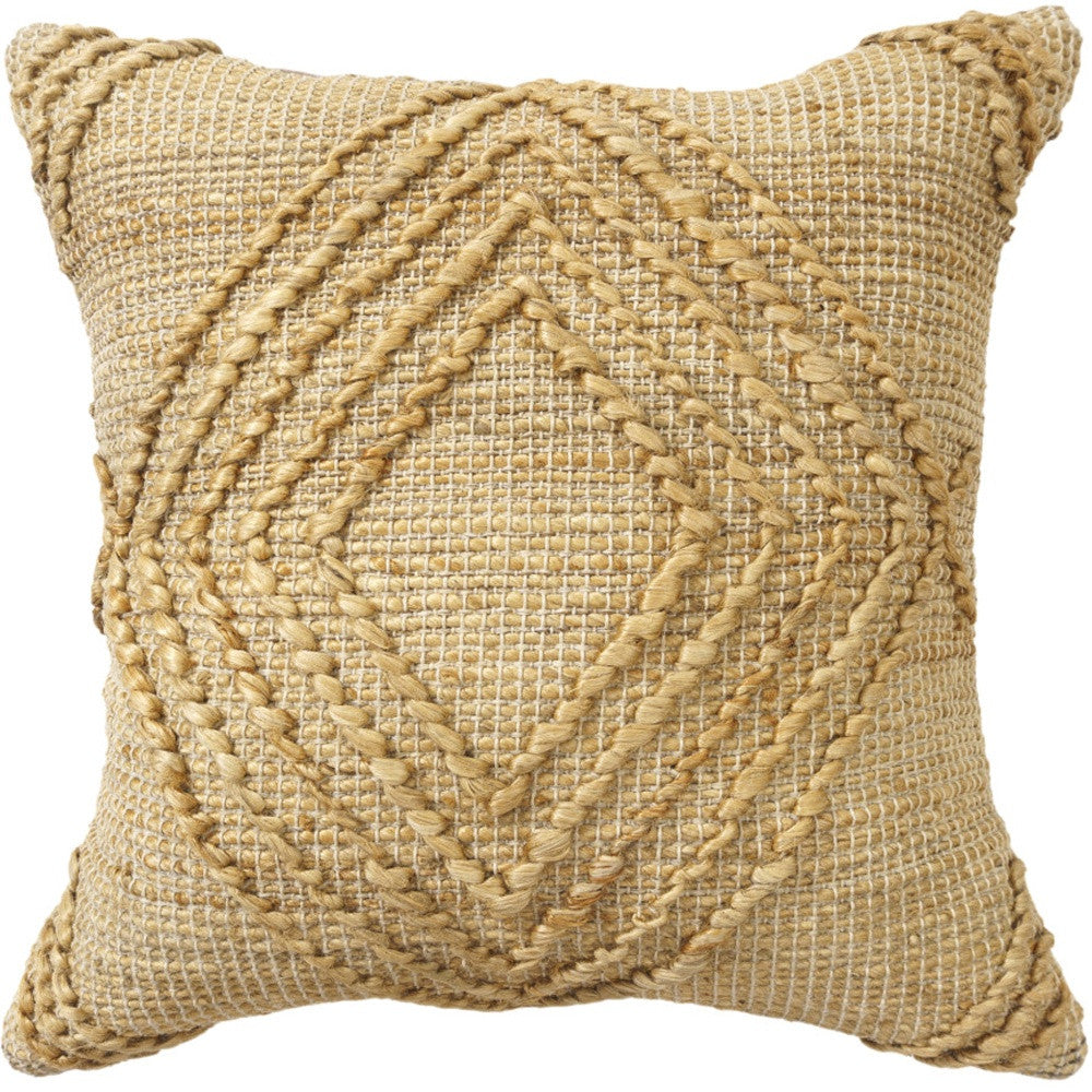 Brown Jute Pillow w/ Unavailable Edges