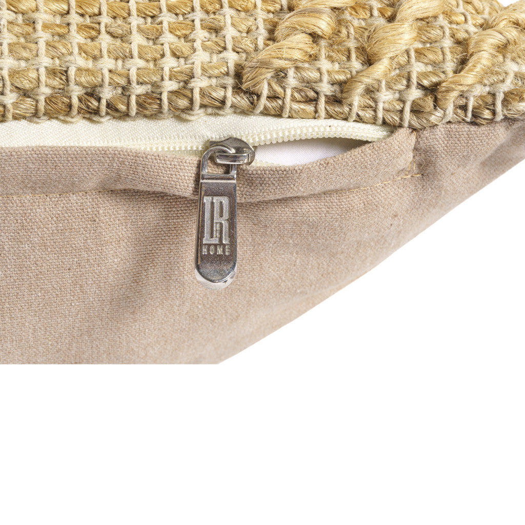 Brown Jute Pillow w/ Unavailable Edges