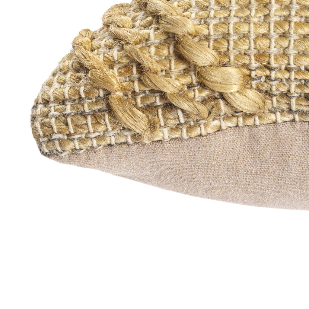 Brown Jute Pillow w/ Unavailable Edges