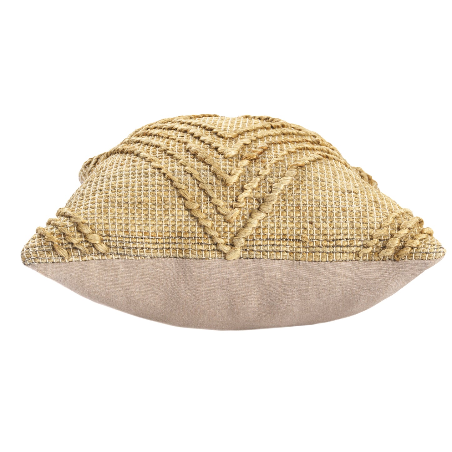 Brown Jute Pillow w/ Unavailable Edges