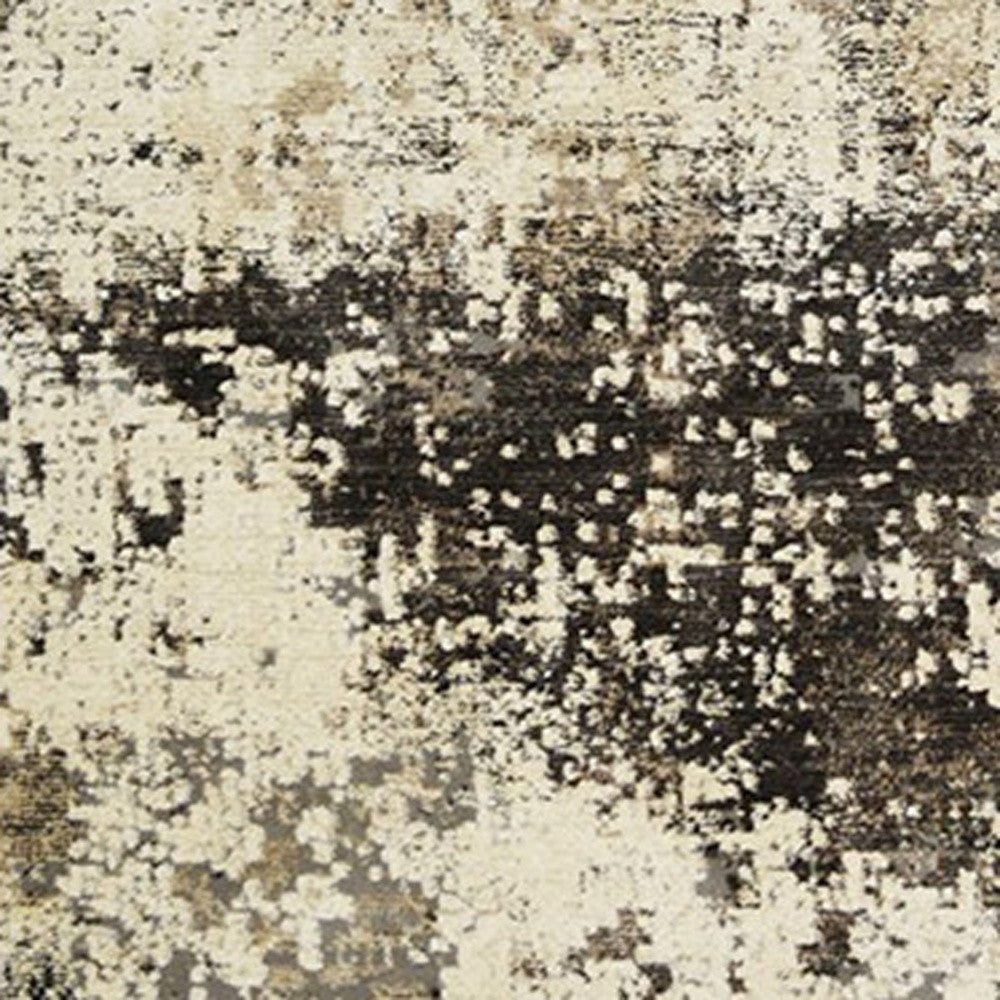8 x 10 Black Distressed Rug