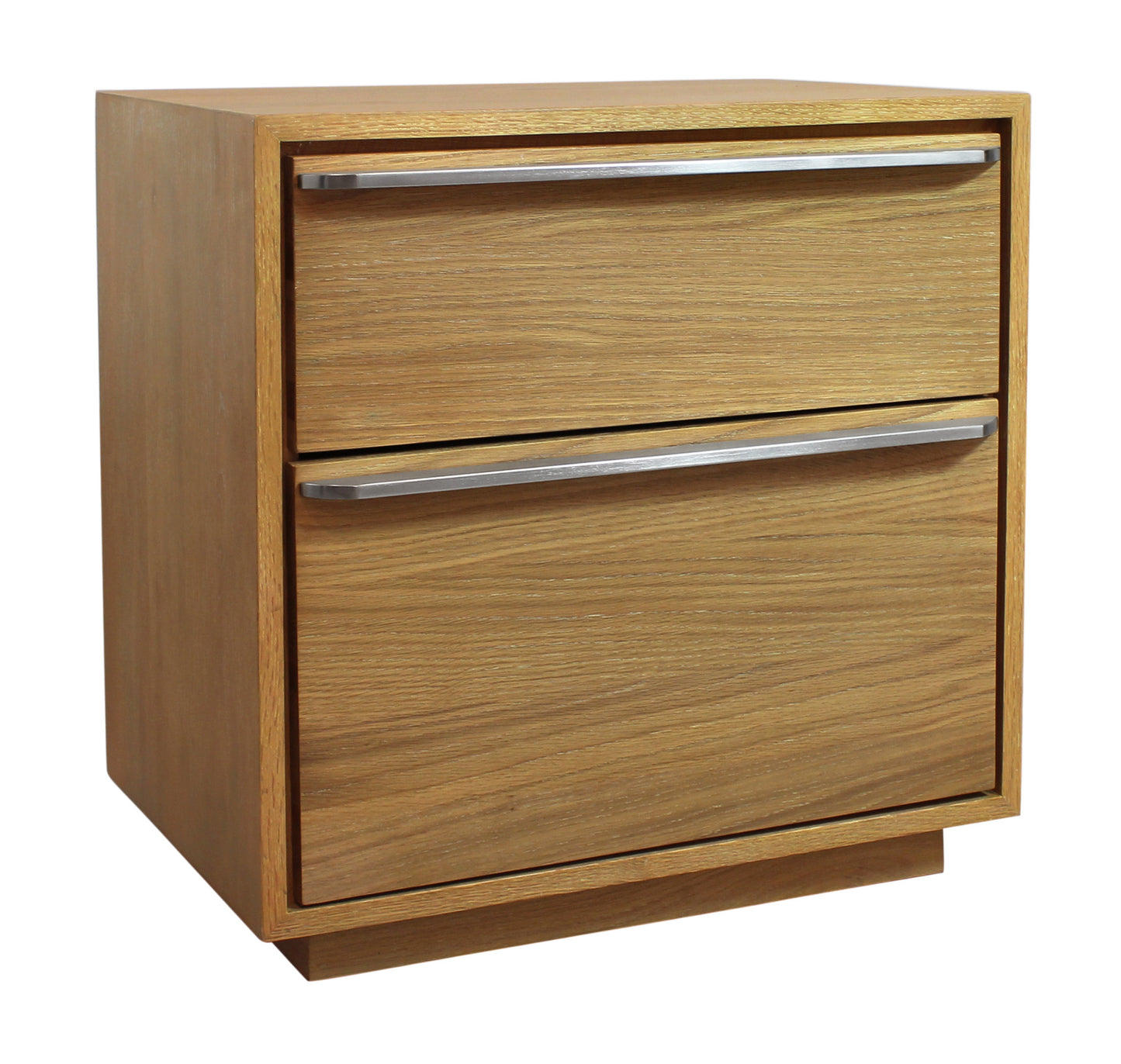 Oak 2 Drawer Wood Nightstand