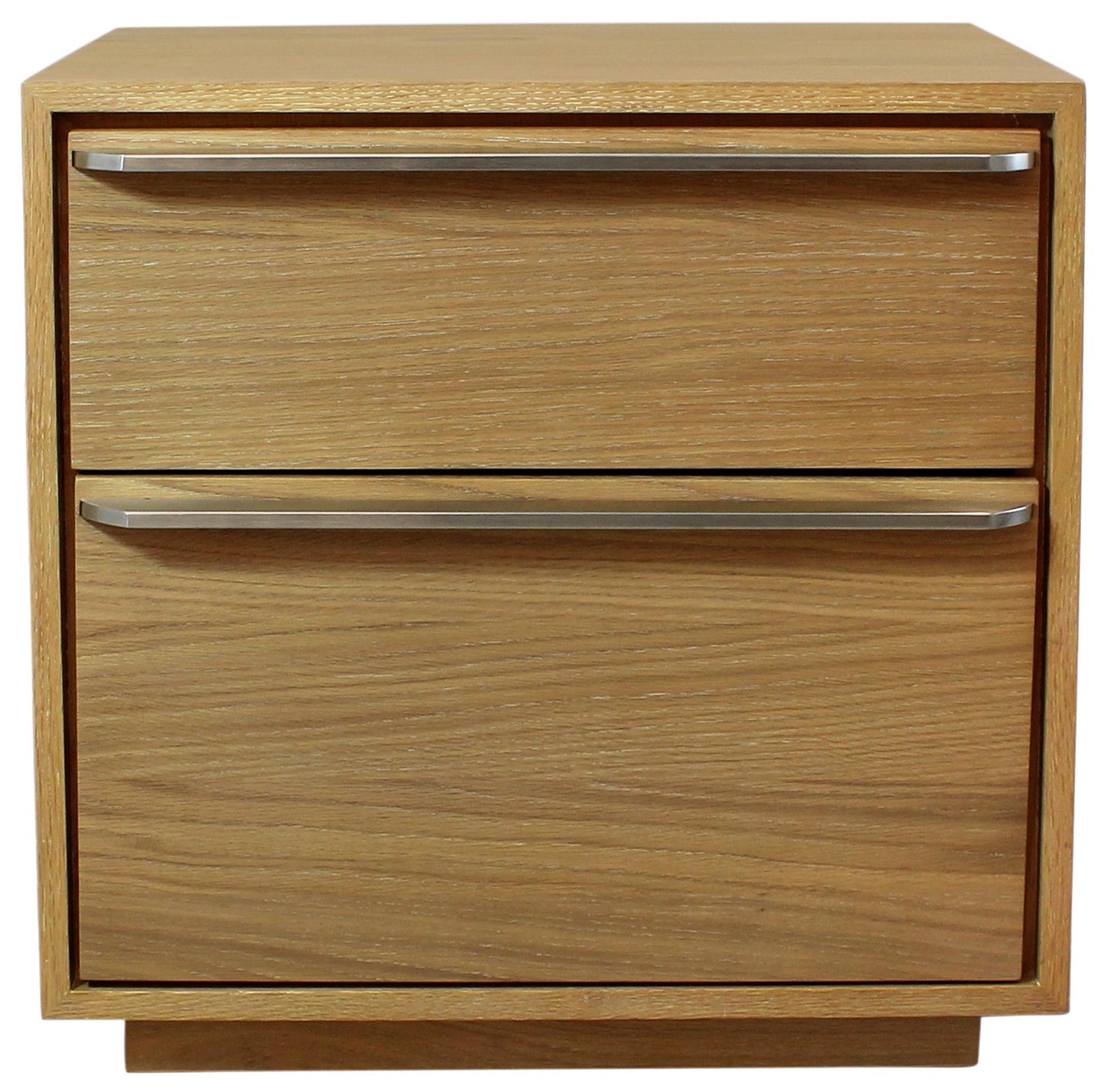 Oak 2 Drawer Wood Nightstand