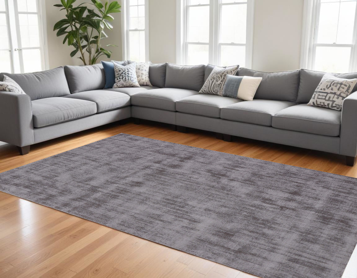 9 x 12 Dark Brown Hand Loomed Rug