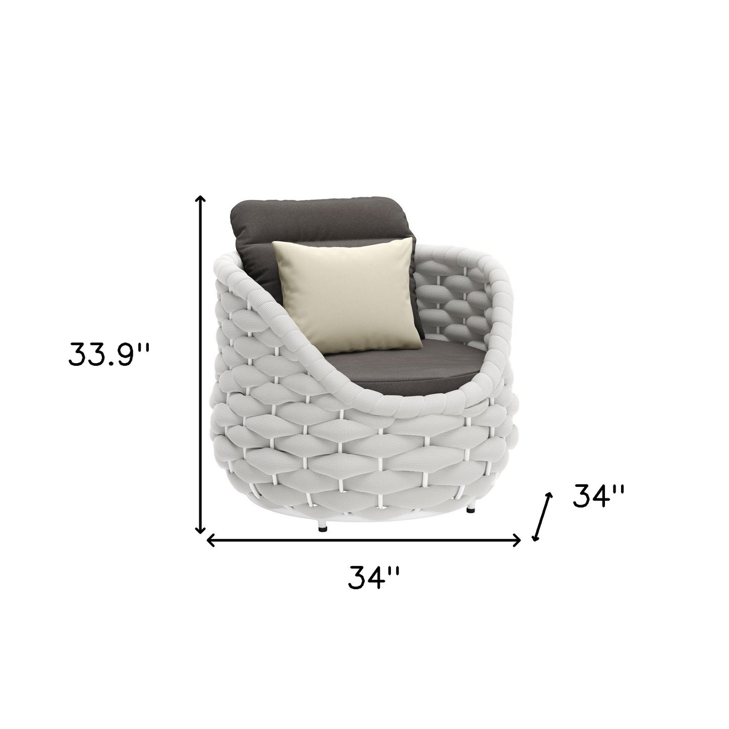 Gray & White Fabric Club Chair
