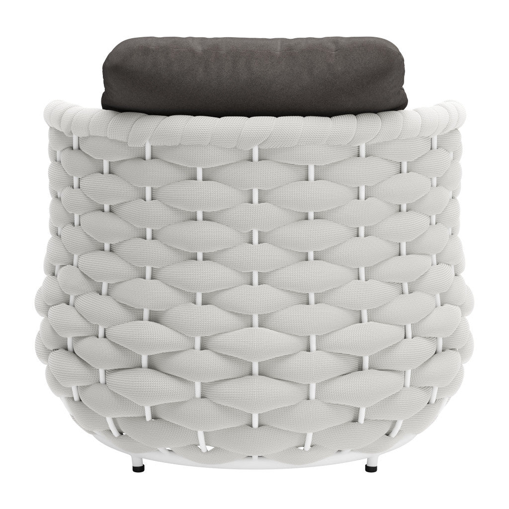 Gray & White Fabric Club Chair