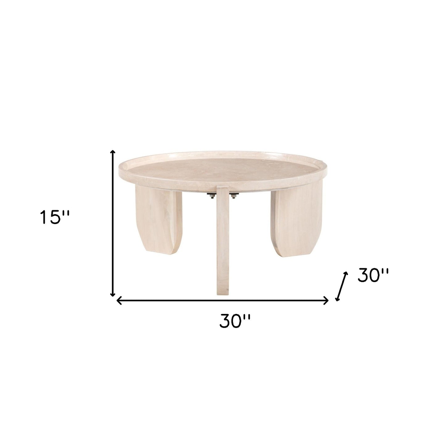 Natural Genuine Marble & Marble Round Coffee Table image 9