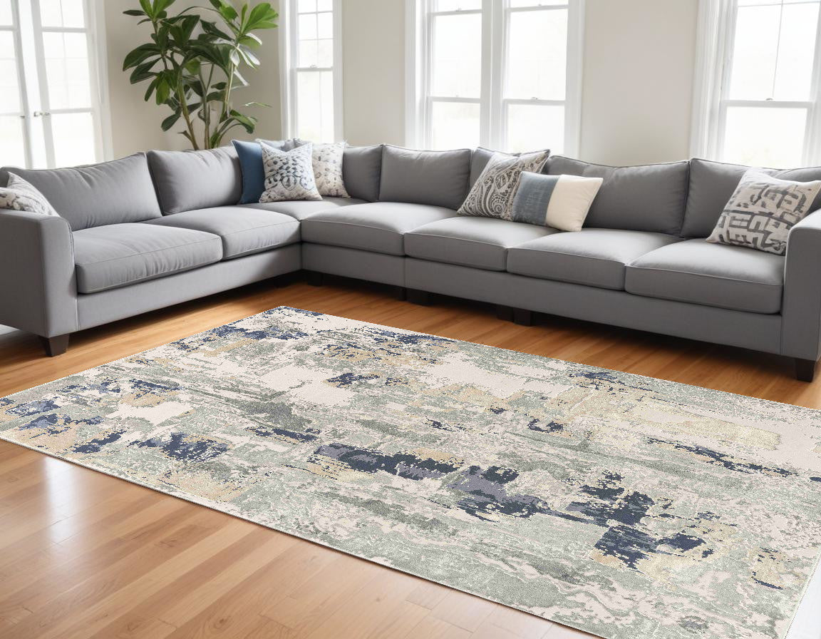9 x 12 Blue & Gray Rug