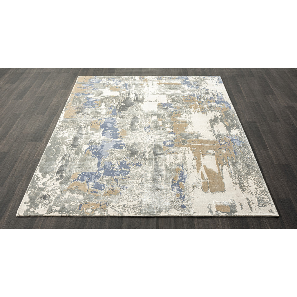 9 x 12 Blue & Gray Rug