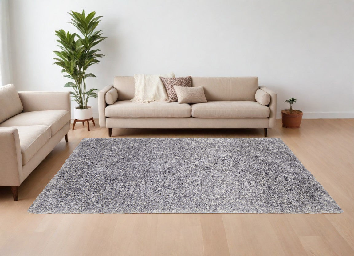 9 x 12 Gray Shag Hand Tufted Rug