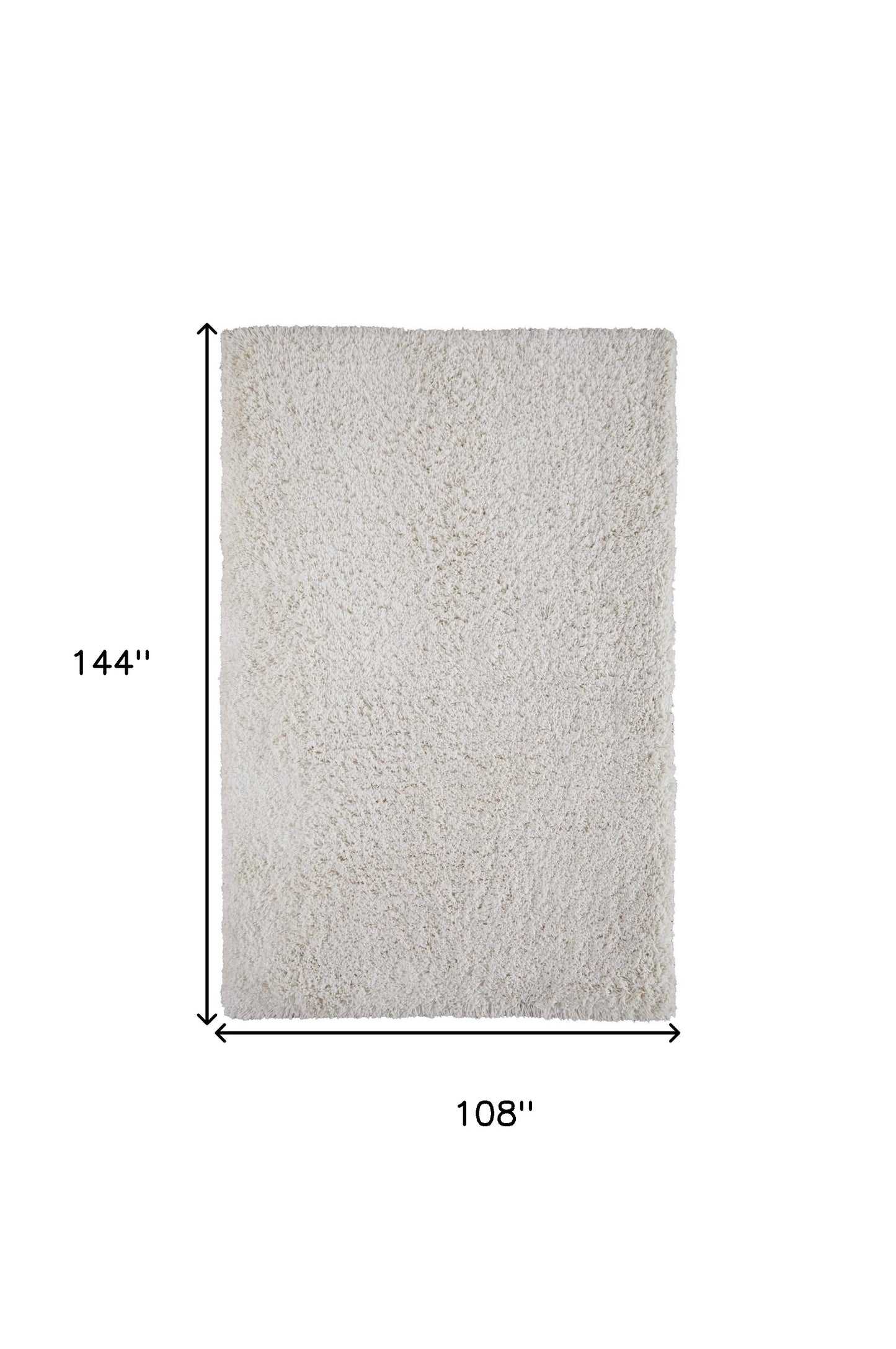 9 x 12 Ivory Shag Hand Tufted Rug