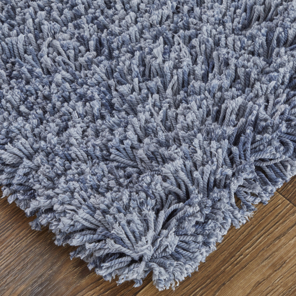 8 x 10 Blue Shag Hand Tufted Rug